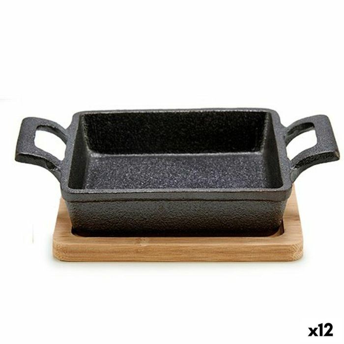 Cazuela para Servir Tapas Kinvara 1277SJ4810 Marrón Negro Bambú Hierro 19 x 5 x 14 cm (12 Unidades) Cazuela para Servir Tapas Kinvara 1277SJ4810 Marrón Negro Bambú Hierro 19 x 5 x 14 cm (12 Unidades)