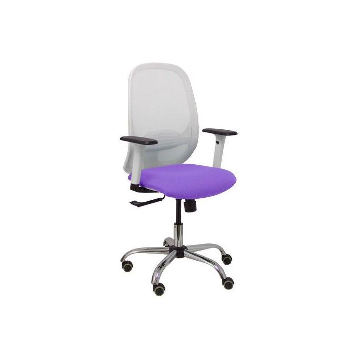 Silla Piqueras Y Crespo Cilanco Blanca Regulable En Altura Respaldo Malla Blanco Brazos Regulables Ruedas De Parque Asiento Tapizado Bali Lila