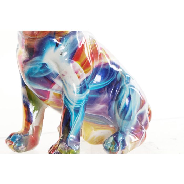 DKD Home Decor Figura Grafiti Perro corona Moderno Multicolor Resina 11.5 x 23.5 x 18.5 cm (2 Unidades) 2