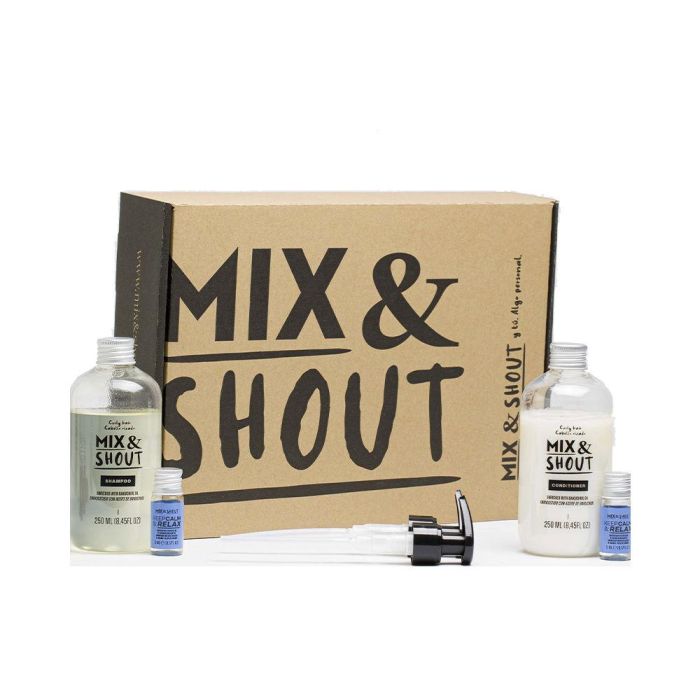 Mix & Shout Rutina Rizado Calmante Lote 4 pz Champú y Acondicionador para Cabello Rizado con Boosters Keep Calm & Relax Vegano Mix & Shout Rutina Rizado Calmante Lote 4 pz Champú y Acondicionador para Cabello Rizado con Boosters Keep Calm & Relax Vegano