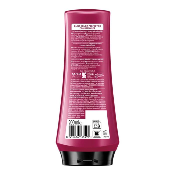 Schwarzkopf GLISS Ultimate Color Protector Acondicionador 200 ml con Complejo Hialurónico y Arándano Rojo 1