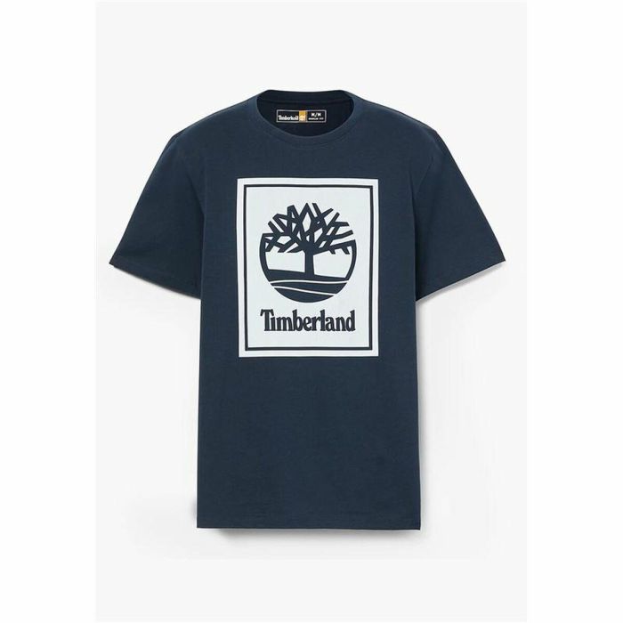Camiseta de Manga Corta Hombre Timberland Stack Logo Negro 4