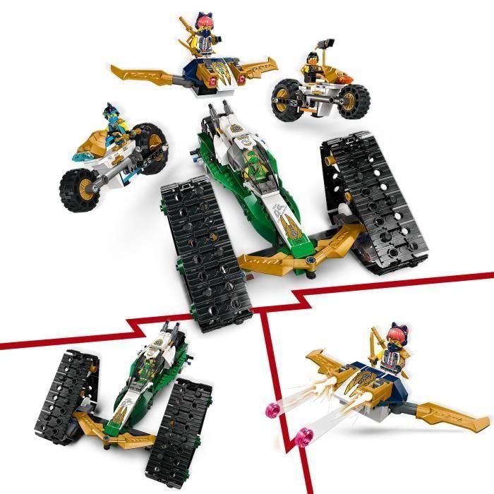 LEGO NINJAGO 71820 Vehículo combinado del Equipo Ninja: planeador, coche de carreras o motocicletas 2