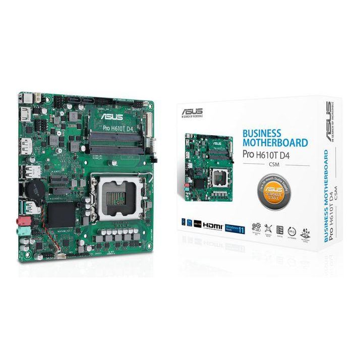 ASUS Placa Base Intel H610 LGA1700 Mini-ITX DDR4 para Empresas con M.2, HDMI, DP, ASUS CSM y Control Center Express