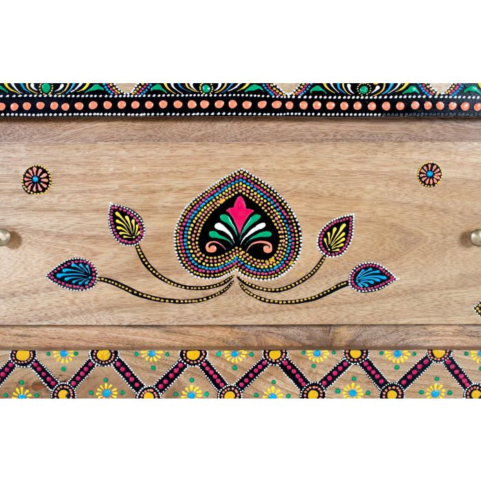Giner y Colomer Cómoda de Madera Maciza de Mango con Detalles Pintados a Mano 3
