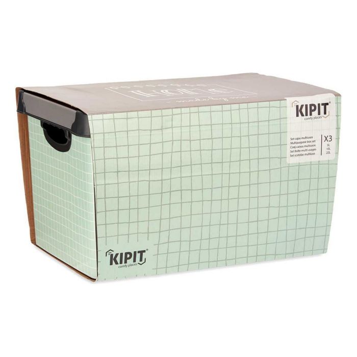 Set de Cajas Organizadoras Apilables Kipit STYLE BOX (SET 3)-2 Home Plástico Estampado 1