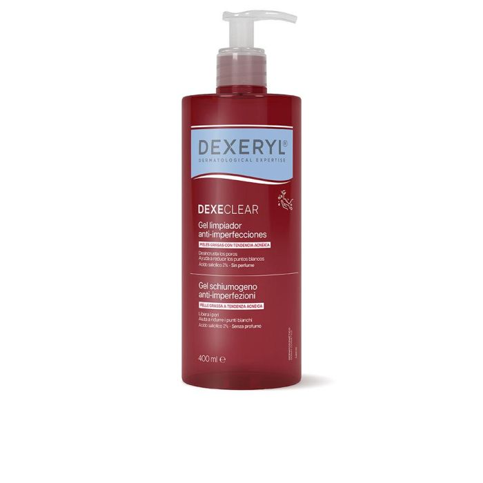 DEXECLEAR Gel Limpiador Anti-Imperfecciones 400ml para Piel Grasa y Acneica con Ácido Salicílico. Reduce Sebo y Puntos Blancos.