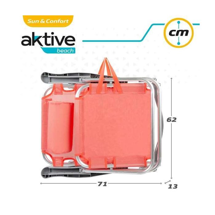 Silla playa plegable aluminio 5 posiciones flamingo 48x46x84 cm con cojin y asa. 7 Silla playa plegable aluminio 5 posiciones flamingo 48x46x84 cm con cojin y asa. 7