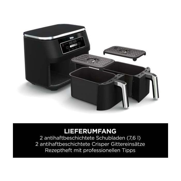 Ninja AF200EU Freidora de Aire Caliente Dual Zone 7.6 L (1.6 kg), Negro 1 Ninja AF200EU Freidora de Aire Caliente Dual Zone 7.6 L (1.6 kg), Negro 1