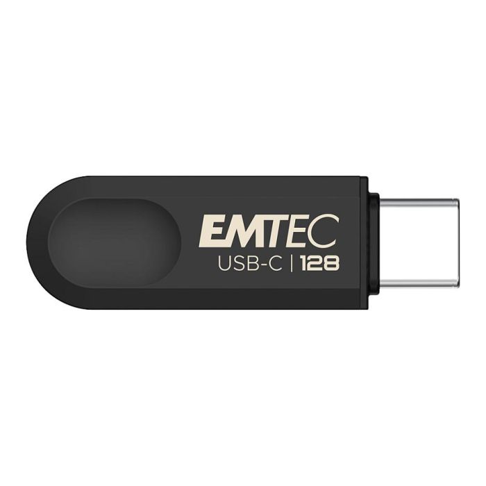 Emtec Stick C280 USB 3.2 Gen 1 Tipo C 128GB, Giratorio Negro