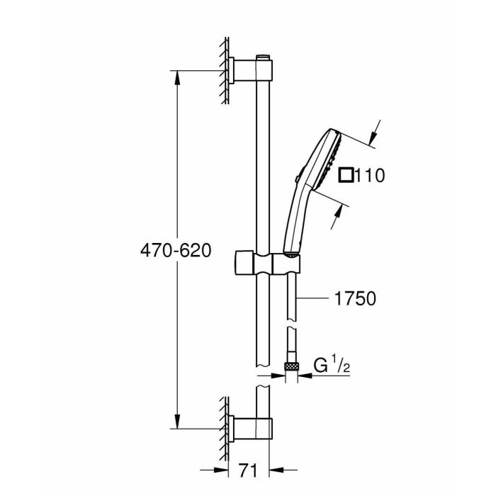 Grohe 26398001 Set de Ducha Vitalio Comfort 110 con Rociador de Doble Chorro, Barra y Flexo para Baño - Ahorro de Agua 2 Grohe 26398001 Set de Ducha Vitalio Comfort 110 con Rociador de Doble Chorro, Barra y Flexo para Baño - Ahorro de Agua 2