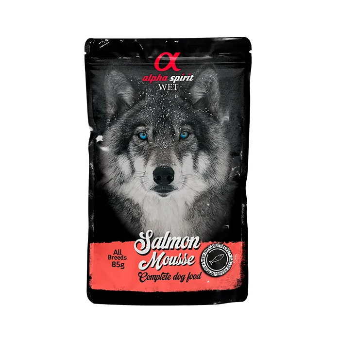 Alpha Spirit Pouch Canino Salmón 24x85 gr Alpha Spirit Pouch Canino Salmón 24x85 gr