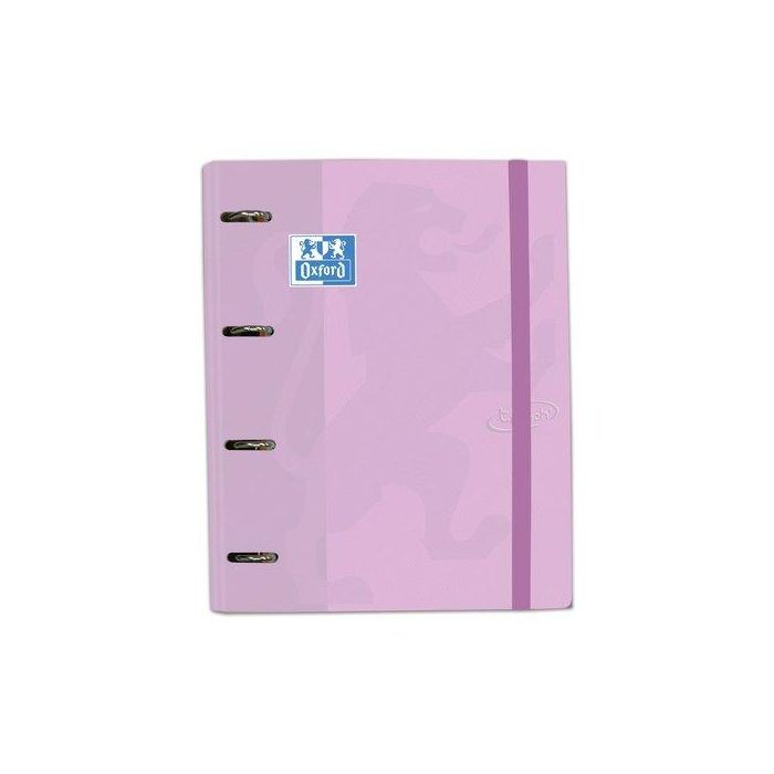 Oxford Carpeta Anillas 4x35 mm Touch Europeanbinder C-Recambio 100H A4+ 5x5 T-Extradura Malva Pastel - Lomo Ergonómico, Papel OptikPaper, Compatible con Scribzee