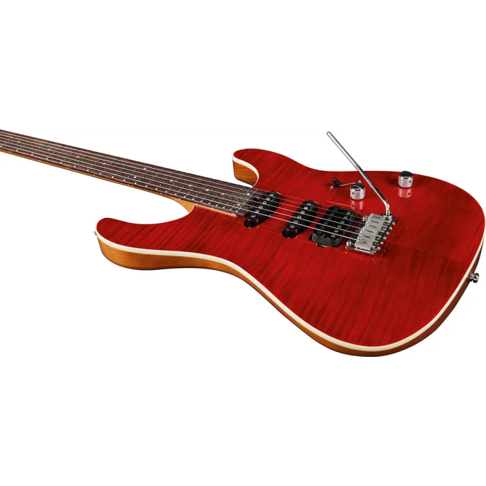 EKO Guitarra Eléctrica Aire 800 Musa Red Flamed Eko 6 Cuerdas Cuerpo Aliso Tapa Arce Flameado Rojo Brillante 4