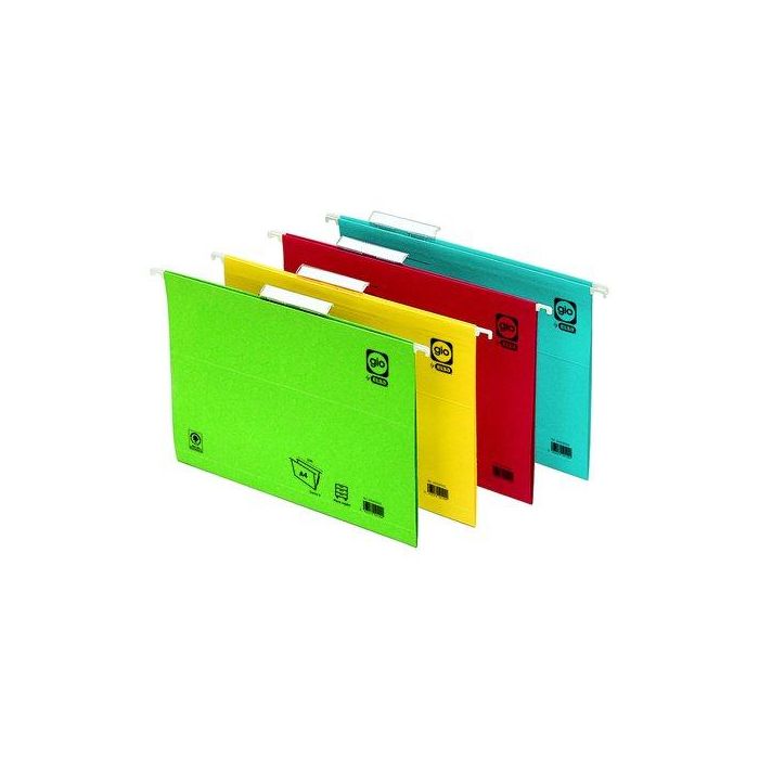 Carpeta Colgante Gio Cart.Cristal Visor Superior V Color 230G Fº Azul Paquete De 25 (42201/K20040)