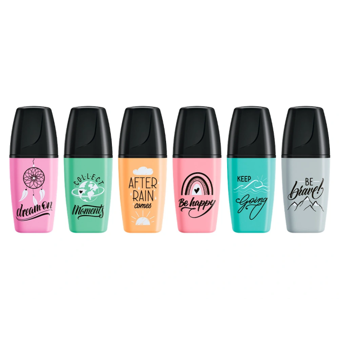 Stabilo Rotulador Boss Mini Pastel Love Estuche 6 Unidades Colores Surtidos Punta Biselada Trazo 2-5mm 3