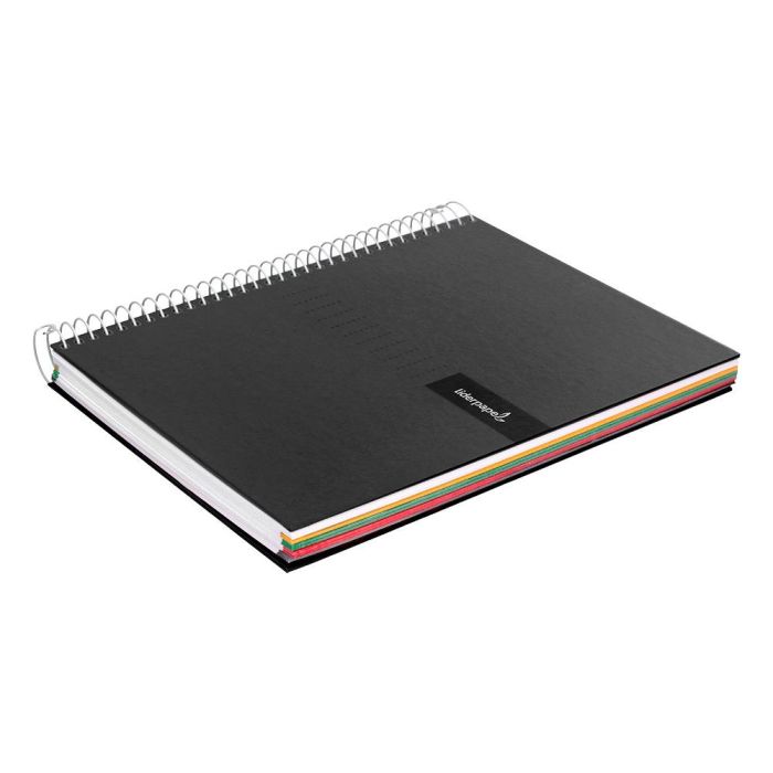 Cuaderno Espiral Liderpapel A4 Micro Crafty Tapa Forrada 120H 90 gr Cuadro 5 mm 5 Bandas 4 Colores Color Negro 5