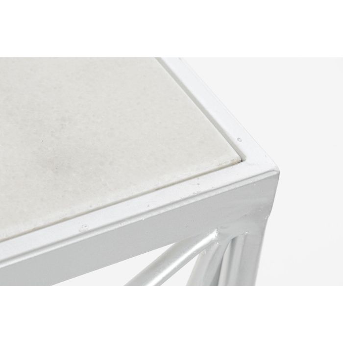 DKD Home Decor Consola Plateado Blanco Metal y Mármol 33 x 78 x 100 cm 4