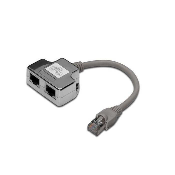 Digitus CAT 5e patch cable adapter, 2x CAT 5e, shielded PC-PC, 2x RJ45 female to 1x RJ45 male, 0.19 m Digitus CAT 5e patch cable adapter, 2x CAT 5e, shielded PC-PC, 2x RJ45 female to 1x RJ45 male, 0.19 m