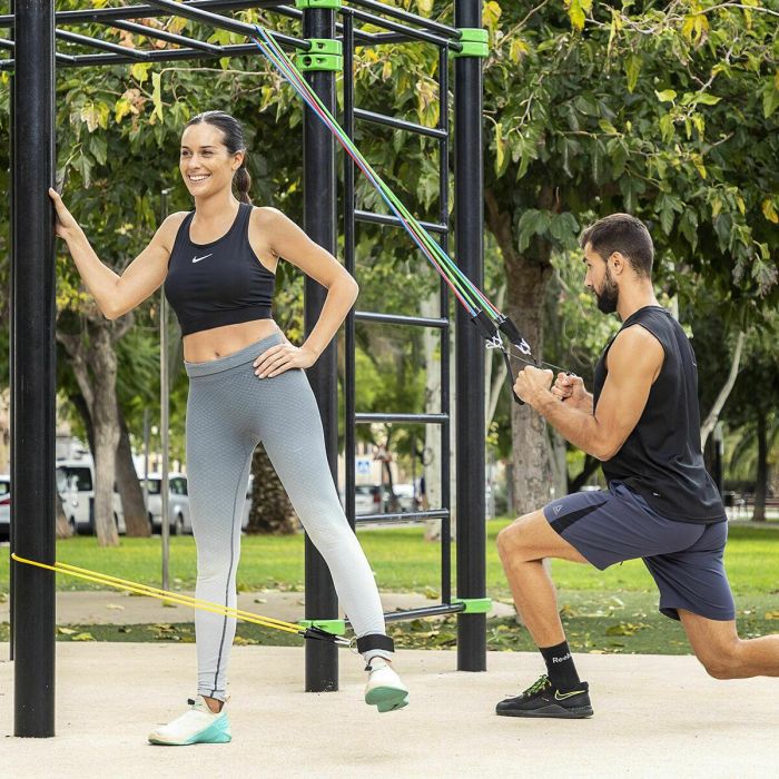 Pack Tabla de Flexiones Push-Up y Set de Bandas de Resistencia con Accesorios y Guía de Ejercicios InnovaGoods 42