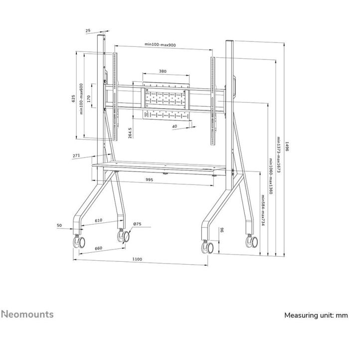 Soporte TV Neomounts FL50-525BL1 55" 86" 76 Kg 11