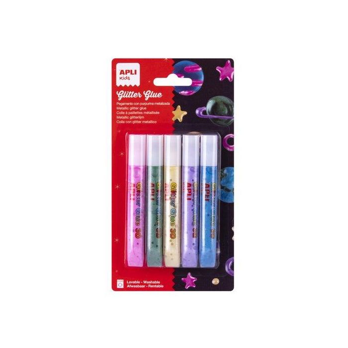 Cola Glitter Glue Apli Efecto Metalizado 3D 5X11,5Ml