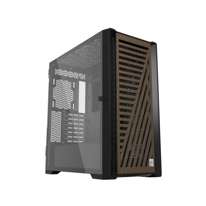 Phoenix technologies Caja Ordenador Artisan Noble, Frontal Madera, Cristal Templado, Gaming, ATX