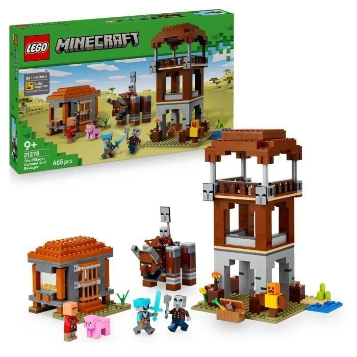 LEGO Minecraft 21278 Puesto de saqueadores y el Devastador - Juego para niños de 9 años en adelante LEGO Minecraft 21278 Puesto de saqueadores y el Devastador - Juego para niños de 9 años en adelante
