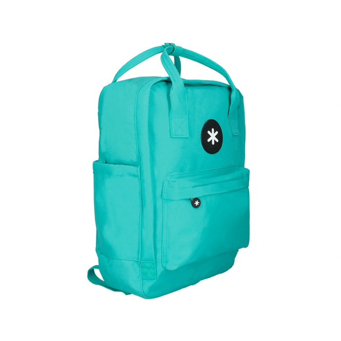 Antartik Mochila Cubo Menta 300x115x390 mm con Bolsillos Exteriores, Compartimento Portátil y Asas Metálicas, Adaptable a Carrito 2