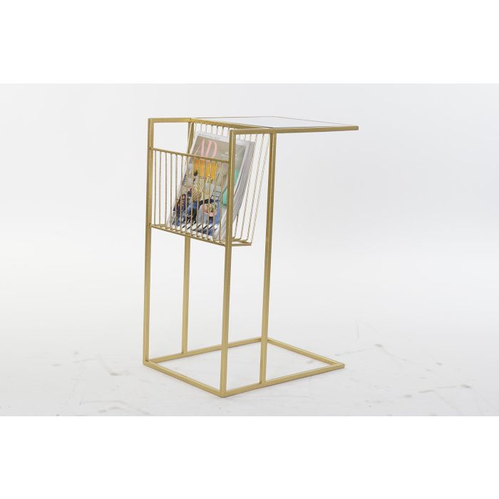 DKD Home Decor Revistero Dorado Metal y Espejo 35 x 71 x 48 cm 3 DKD Home Decor Revistero Dorado Metal y Espejo 35 x 71 x 48 cm 3