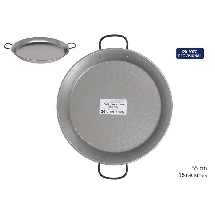 Inde Paellera Pulida de 55 cm para 16 Raciones (4 Unidades) Inde Paellera Pulida de 55 cm para 16 Raciones (4 Unidades)