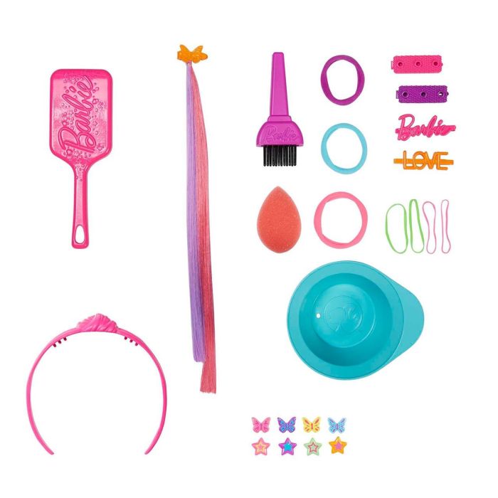 Barbie HMD78 Totally Hair Color Reveal Muñeca Rubia con 22 Accesorios de Peluquería para +3 Años 2