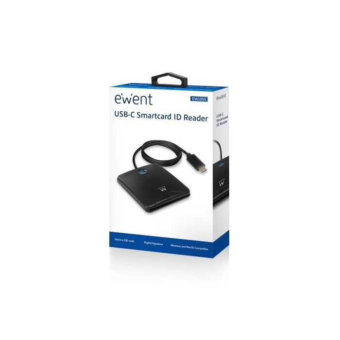 Lector de Tarjetas Inteligentes Ewent EW1055 USB C Negro 1 m DNIe 2