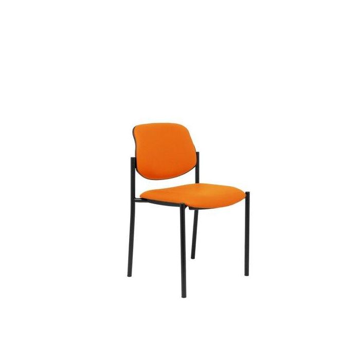 Silla Piqueras Y Crespo Villalgordo Confidente Chasis Negro Asiento Y Respaldo Tapizados Similpiel Naranja