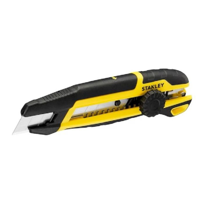 Stanley STHT10500-0 Cúter de Segmentación Lateral 18mm con Rueda Bimaterial, Mecanismo de Segmentación con una Mano para Cortes Precisos