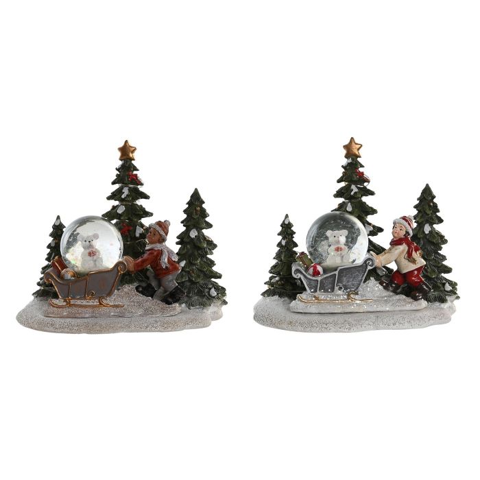 DKD Home Decor Figura de Navidad Tradicional Multicolor LED Trineo Resina 12.5x14.5x16 cm (2 Unidades) Pilas Incluidas 3 DKD Home Decor Figura de Navidad Tradicional Multicolor LED Trineo Resina 12.5x14.5x16 cm (2 Unidades) Pilas Incluidas 3