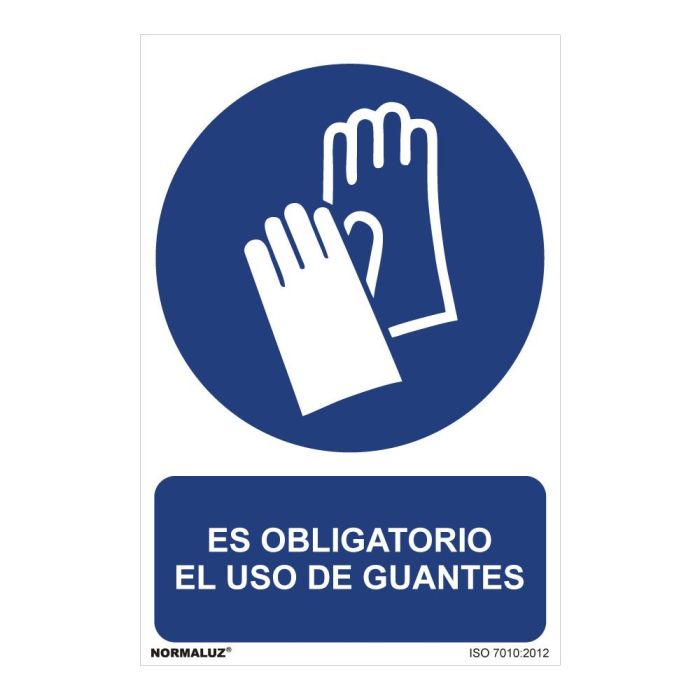 Normaluz Cartel "Es obligatorio el uso de guantes" PVC 0,7mm 30x40cm 0 Normaluz Cartel "Es obligatorio el uso de guantes" PVC 0,7mm 30x40cm 0