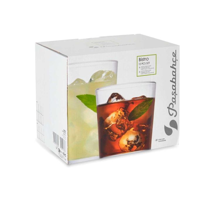 Pasabahce Set 12 Vasos Bistro Pinta 380ml 510ml Vidrio Transparente 27x23x18cm (Set de 2) 2 Pasabahce Set 12 Vasos Bistro Pinta 380ml 510ml Vidrio Transparente 27x23x18cm (Set de 2) 2