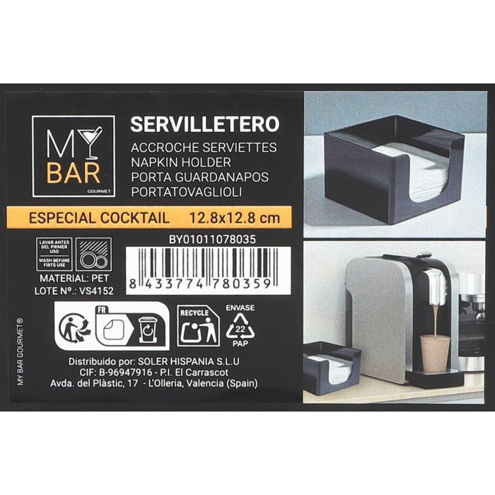 Servilletero Cocktail My Bar 12.8x8.8 cm - Inde (24 Unidades) 6 Servilletero Cocktail My Bar 12.8x8.8 cm - Inde (24 Unidades) 6