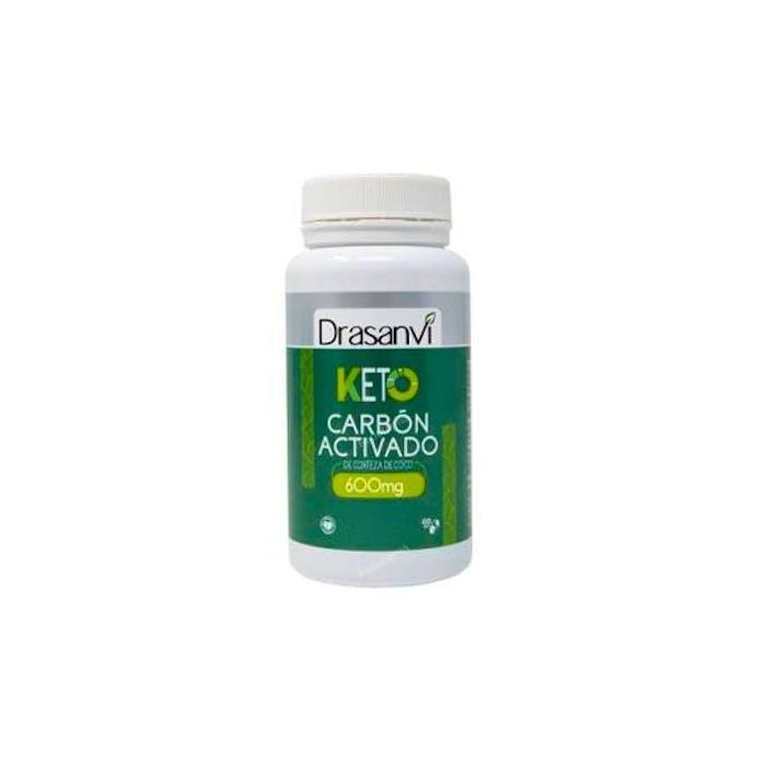 DRASANVI Carbón Vegetal Activado de Coco 60 Cápsulas Keto - Complemento Alimenticio Sin Gluten Vegano