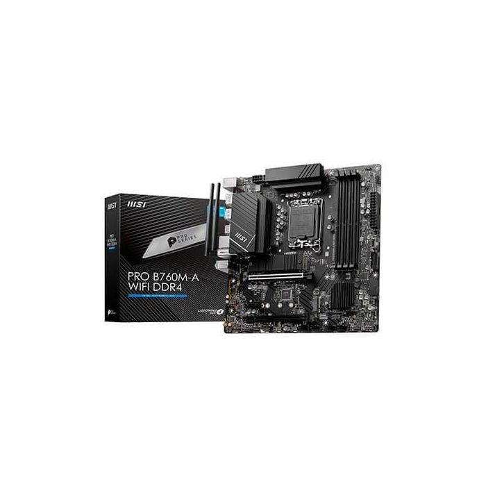 MSI PRO B760M-A WiFi DDR4 placa base Intel B760 LGA 1700 micro ATX MSI PRO B760M-A WiFi DDR4 placa base Intel B760 LGA 1700 micro ATX