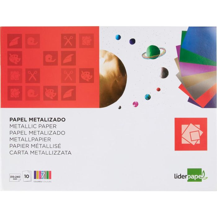 Bloc Trabajos Manuales Liderpapel Papel Metalizado 240x315 mm 10 Hojas Colores Surtidos 1