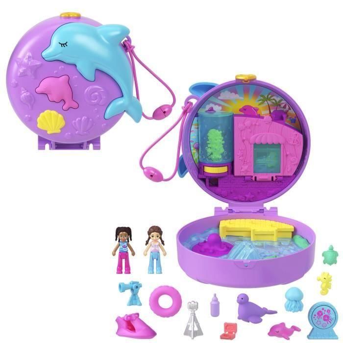 Polly Pocket - Rescate del delfín - Caja de 2 minifiguras y animales HWN96 Polly Pocket - Rescate del delfín - Caja de 2 minifiguras y animales HWN96