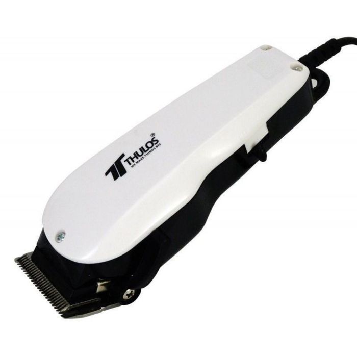Thulos Cortapelos TH-HC102 Blanco, Cortador de Pelo Profesional con Cuchillas de Acero, 12W, Accesorios de Barbero