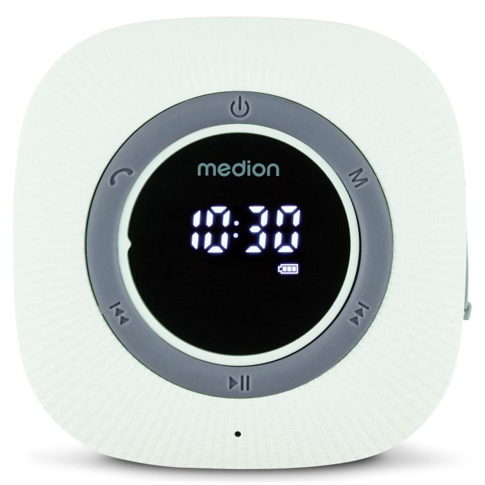 Medion MED4061275227666 Radio de Ducha FM Bluetooth IPX6 con Soporte de Ventosa Verde