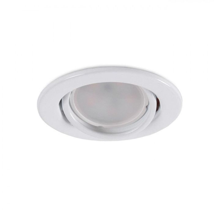 Aro Foco Downlight Circular Basculante "Vepa" Acero 90mm - Blanco 1 Aro Foco Downlight Circular Basculante "Vepa" Acero 90mm - Blanco 1