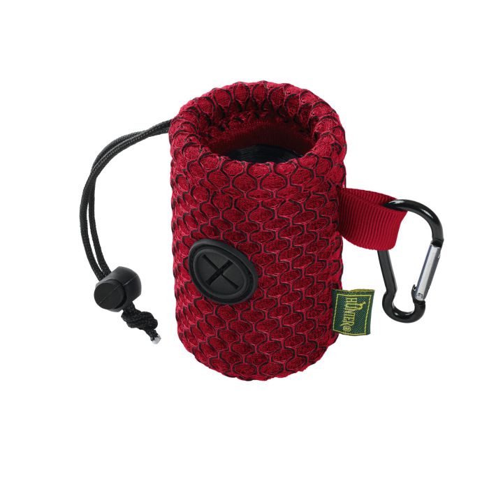 Hunter Dispensador de Bolsas para Excrementos Hilo Malla 3D Rojo | Práctico Portabolsas Ligero con Mosquetón para Perro 1