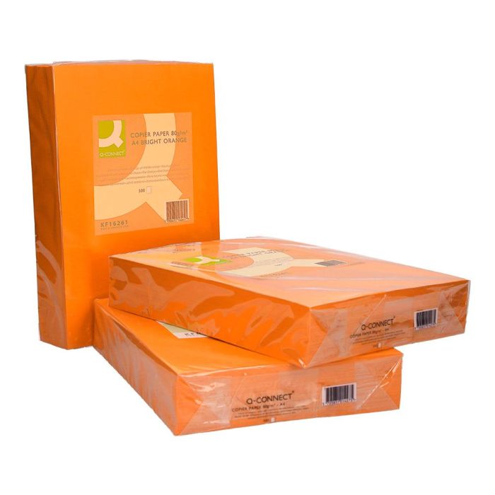 Papel Color Q-Connect Din A4 80 gr Naranja Intenso Paquete De 500 Hojas 1