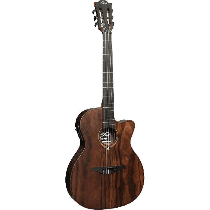 LAG Guitarra Acústica Nylon Auditorium Slim Cutway A/E Natural Satinado Brankowood/Eucalipto Electroacústica Stage-LAG 2