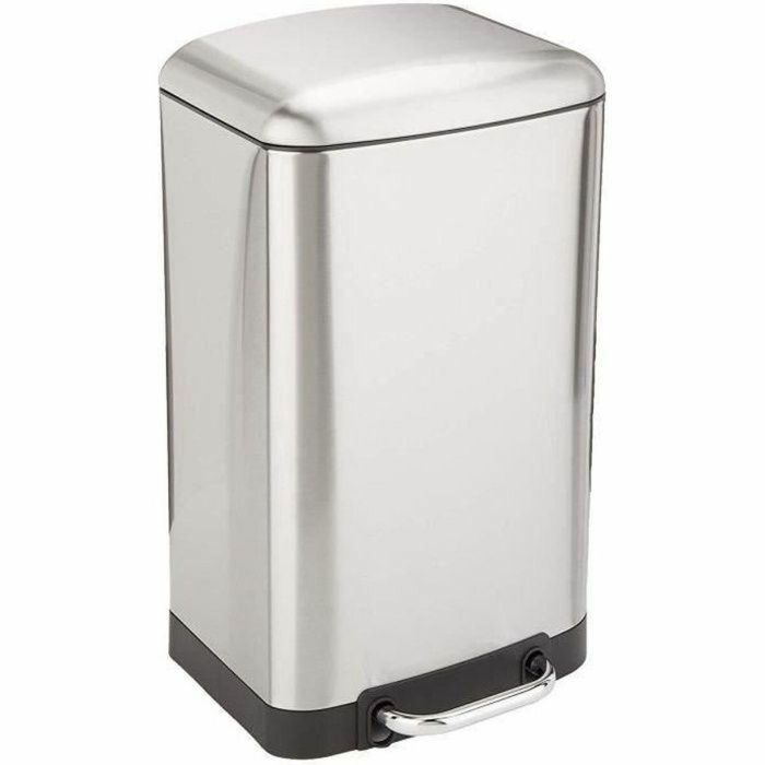 Kitchen Move Cubo de basura con pedal rectangular para cocina 30L Acero inoxidable cepillado Greenwich